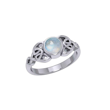Celtic Knotwork and Gem Silver Ring TR3576 - Jewelry